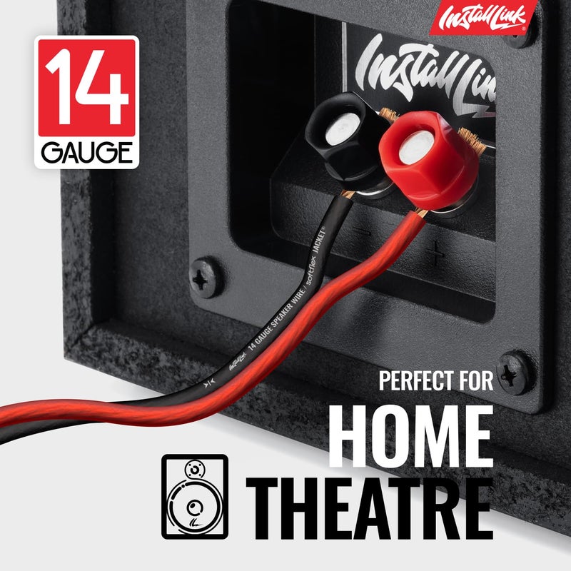 Install Link 14 Gauge Speaker Wire (Speaker Cable) for Car, Home or RV Audio Cable, 30ft, CCA - Image 2